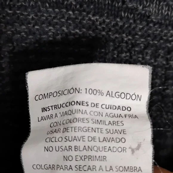 VTG ACA JOE Knitted Pullover Crewneck Sweater Size Large Steel Blue 100% Cotton - Picture 8 of 8